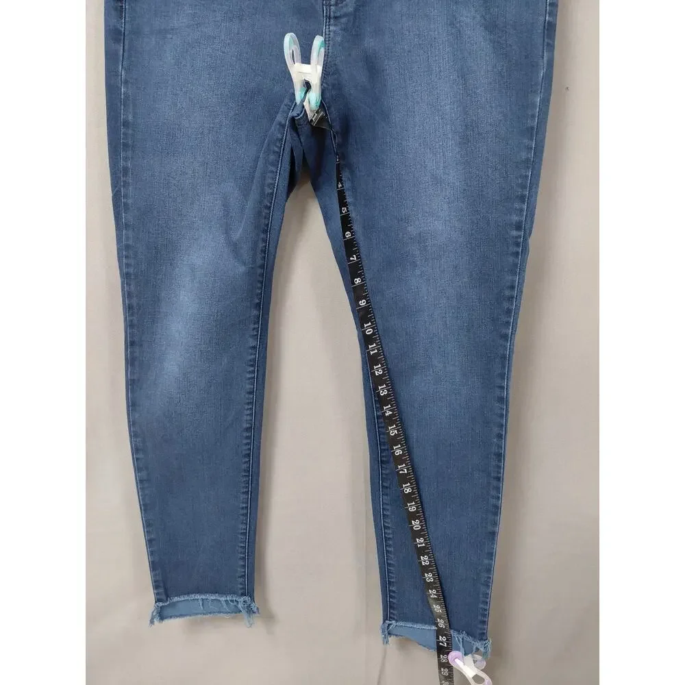 Michael Kors Blue Raw Hem Skinny Medium Wash Denim Jeans Women Size 4
